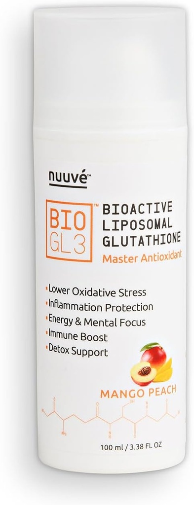 BIOGL3 Biyoaktif Liposomal Glutathione 446 mg. Ultra Potent Pure Patented in airless columns. Hızlı Aborpsiyon, Aşağıs oxidative Stres ve Inflammasyon. +Energy, Detox, Immune Boost, Focus