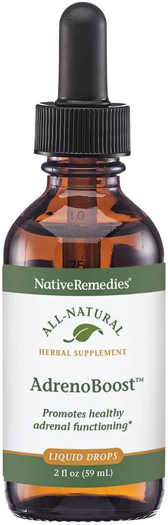 Yerli Remedies AdrenoBoost - Adrenal Destek için Tüm Doğal Herbal Supplement, 2 Fl oz.