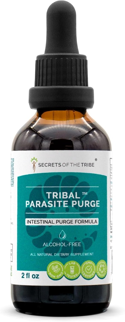 Tribe Tribal Parasitesi Alkol Özgür Tür, Yüksek Lisans Herbal Drops, Tincture Cranberry, Worm, Black Walnut, OSHA, Wormwood, Pumpkin. Intestinal Purge Formula 2 oz