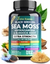 Sea Moss Extract, Black Seed Oil, Ashwagandha, Turmeric & More – 10in-1 Herbal Supplement with Black Pepper & Elder – 60 Capsules