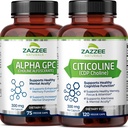 Zazzee Citicoline CDP Choline Capsules ve Alfa GPC Choline Capsules