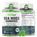 Sea Moss Gummies Sugar-Free, Extra Strength Irish Moss Gel συμπλήρωμα με Ιώδιο, Chlorophyl, Unfiltered ACV, D3, Burdock Root, Bladderwrack για το ανοσοποιητικό, Digestive, Δέρμα, Μαλλιά, Det❤️x, Vegan, 2Pack