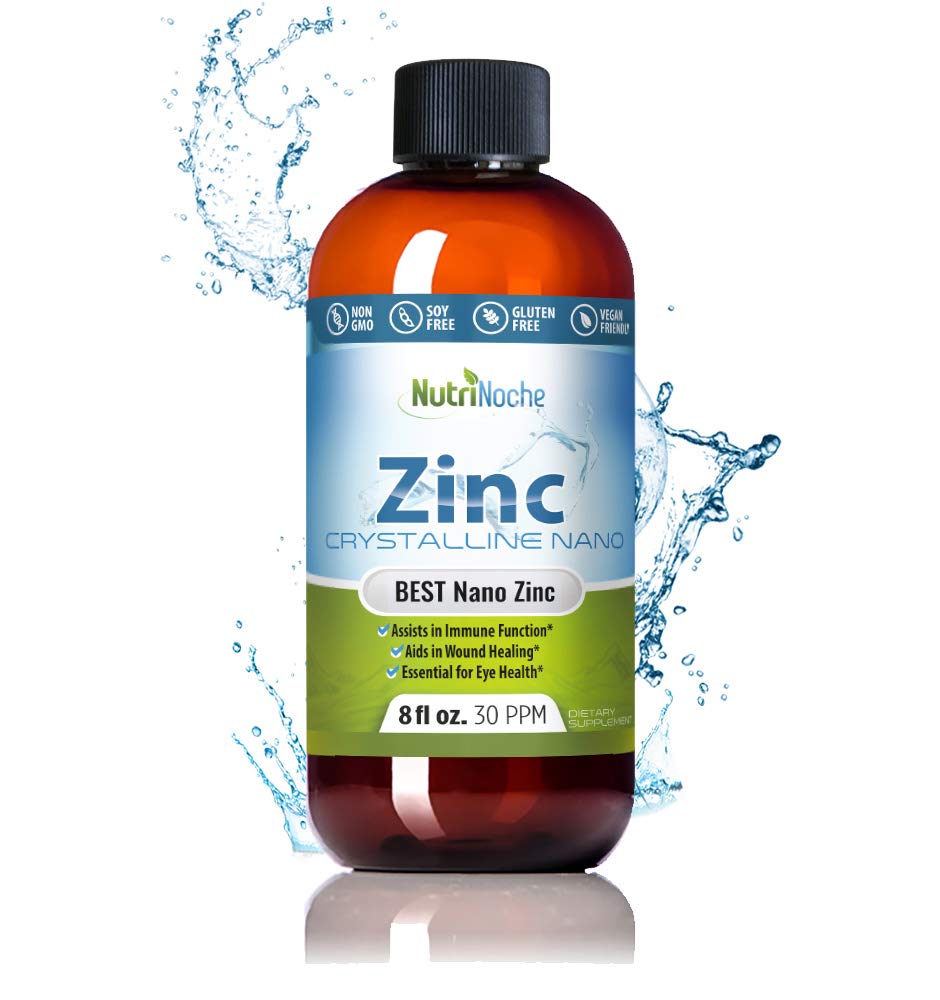 Nutrinoche tarafından sıvı çinko Supplement: Organik sıvı damlalar - Ionic çinko ve Picolinate Alternatif - % 99.99 Ultra Pure Crystalline Nano Parçacıklar - Yetişkinler ve Çocuklar için - (8 oz)