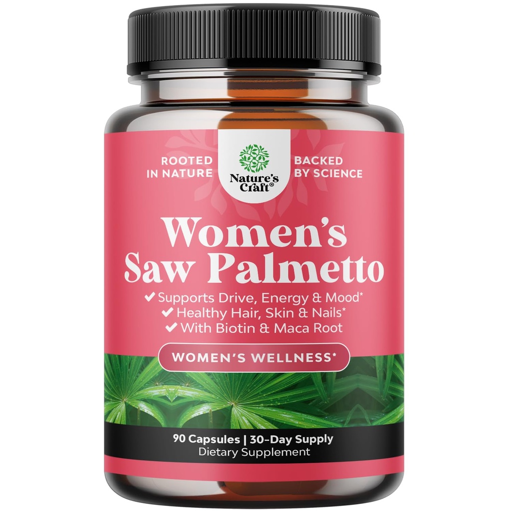 Kadınlar için Ekstra Kuvvetli Maske - Kadınlar için 30 Günlük Supply - Saç Vitaminleri Saç Kayıp Tamam - Pure Saw Palmetto Ekstra Kapsüller Maca Root & Biotin - 90 Capsules