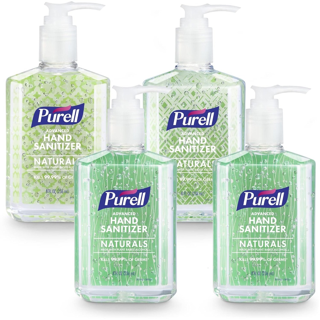 PURELL Advanced Hand Sanitizer Naturals with Plantive Alkol, Citrus Scent, 8 fl oz Pump Şişe (4000) - 9626-06-ECDECO