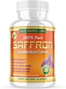 Saffron Extract Supplement - 88.25 mg Capsules with Standardized .3% Safranal Extract Plus Pure Saffron Toz, 60 Maksimum Güçlü Vejetaryen Pills - Premium Appetite ve Eye Supplement