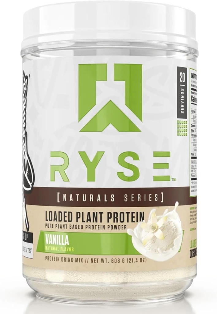 RYSE Loaded Plant Protein - Vanilla - 20g of Natural Vegan Plant-Based Protein Toz at Pea, Chickpea & Barley Rice - Yapay Renkler, Flavors veya Sweeteners - 20 Hizmet