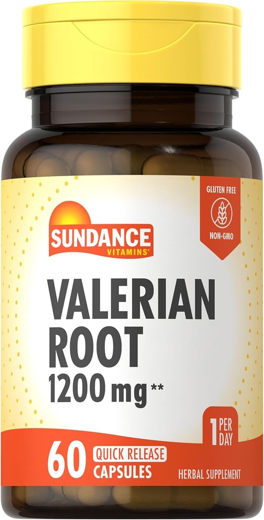 Sundance Valerian Root Supplement | 1.200 mg | 60 Hızlı Yayın Kapsülleri | Non-GMO ve Gluten Free Formula