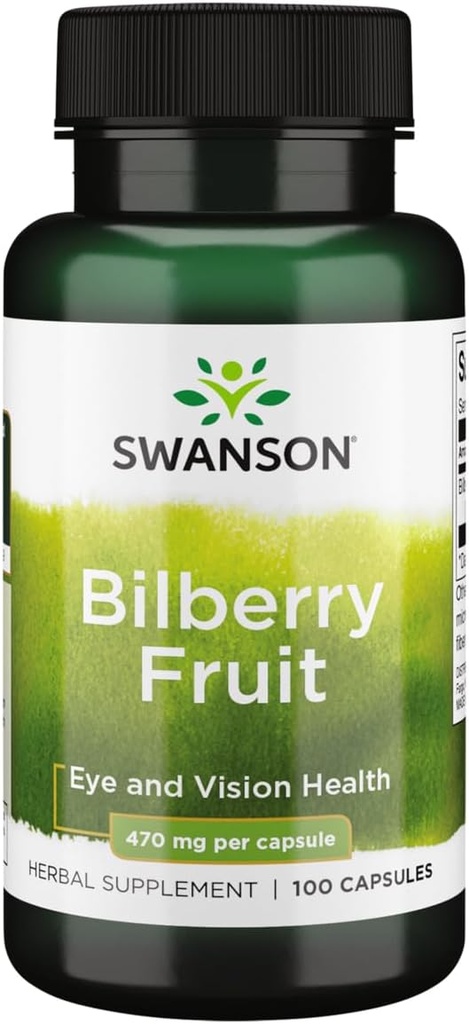 Swanson Bilberry Fruit 470 Milligrams 100 Capsules