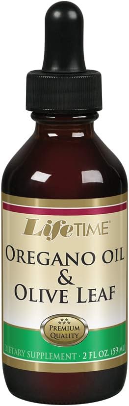 LIFETIME Organik Oregano Petrol ve Zeytin Yaprakları | Sağlıklı Immune Sistem Desteği | ABD'de Yapılacak | 2 FL oz | 59 Hizmet