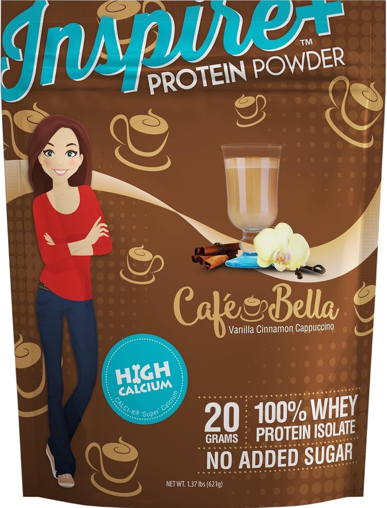 Bariatric Eating Inspire Cafe Bella Vanilla Cinnamon Cappuccino Sugar-Free 20g Whey Protein Isolate Powder (20 μερίδες)