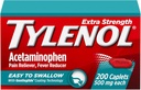 Tylenol Extra Strength Easy to Swallow Acetaminophen, Pain Reliever & Fever Reducer Καλύμματα για ενήλικες με Gentleglide Technology, 500 mg Extra Strength Acetaminophen, 200 ct