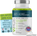 Kadınlar ve Erkekler için Doğal Amino Asits Supplement - Destekler Immune Health, Energy, Smoother Skin Tone, & Restorative Sleep, Anti-Aging Supplement Pills for Longevity, 60 Capsules