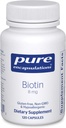 Pure Encapsulations Biotin 8 mg - B Vitamin Supplement to Aid Stress Relief, Hair, Skin & Nail Güçlendirme, Metabolism, Carbohidrat Destek & Nervous System* - Premium Biotin - 120 Capsules