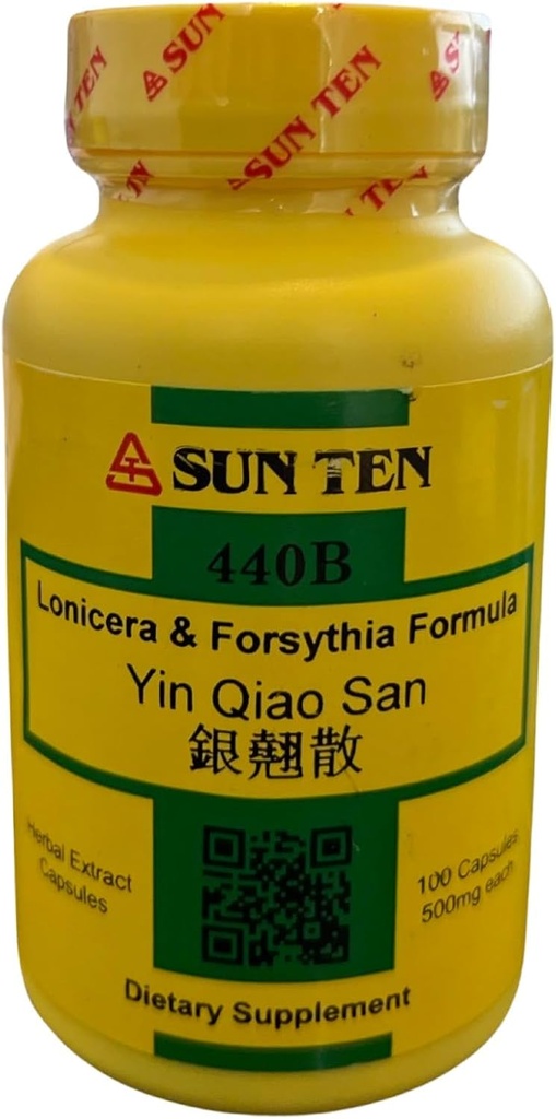 Sun Ten - Lonicera & Forsythia Formula Capsules /Yin Qiao San / San - 100 Capsules