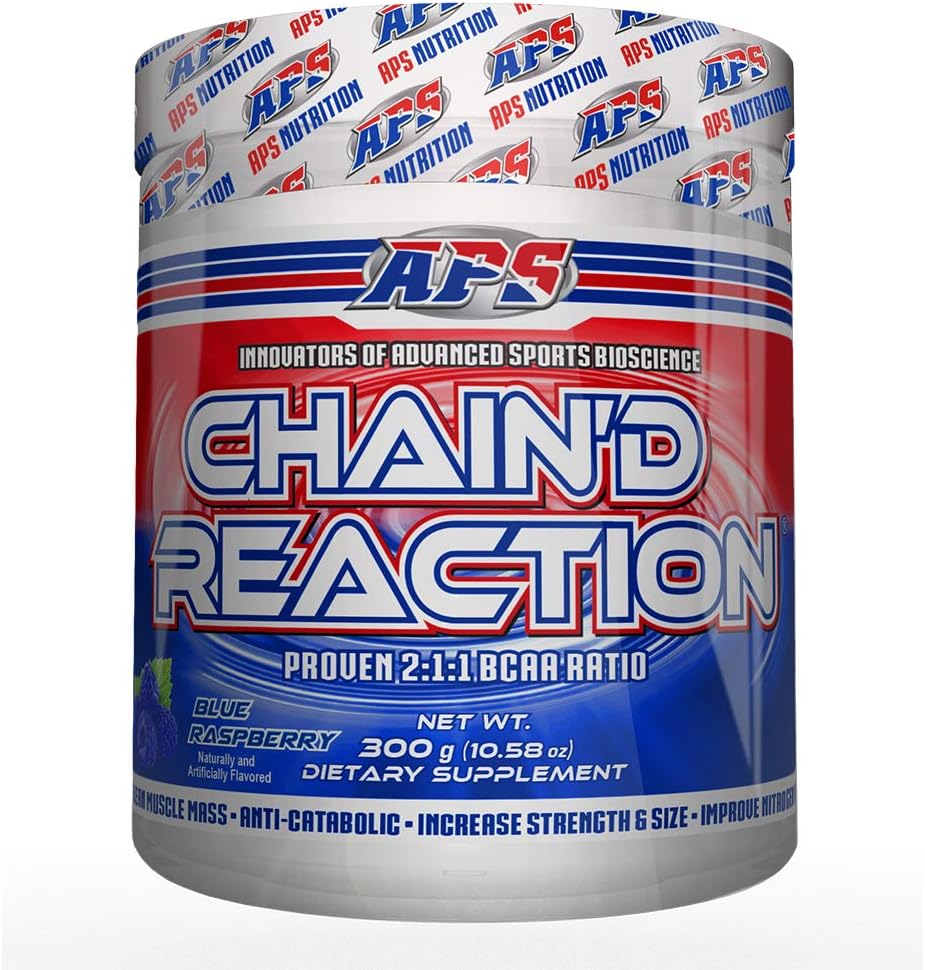 Αλυσιδωτή αντίδραση - Το απόλυτο BCAA Amino Acid Recovery Aid για την ανάπτυξη των μυών, Blue Raspberry, 300 Gram
