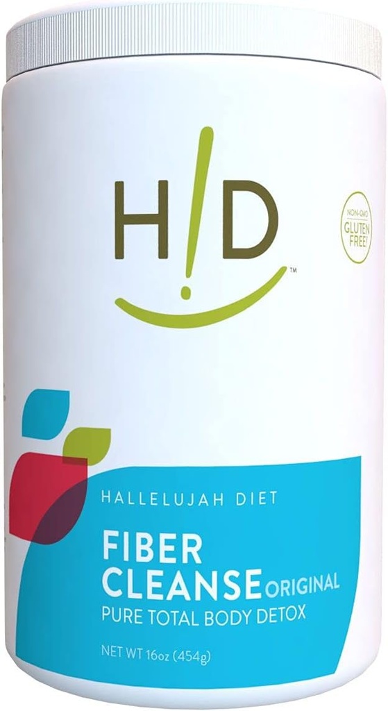 Hallelujah Diyet - Fiber Temiz Toz, Diyet Desteği için Saf Tozlu Detox Supplement, Digestive Balance, & Gut Health, Unflavored, 16-Ounces