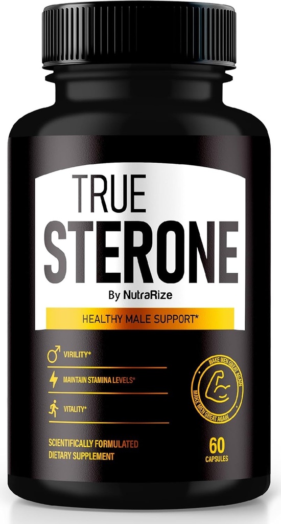 Erkekler için True Sterone'i - Tüm Doğal Günlük Formula Enerjiyi, Güveni ve Dengeli Sağlığı Desteklemek için Yaptı. Bir gün sadece 2 Easy-to-Swallow Pills ile en iyisini hissedin (60 Capsules)