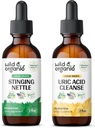 Wild & Organic Sting Nettle Root Tincture 2 fl oz & Uric Acid Cleanse Tincture 2 fl oz