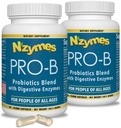 Nzymes® Pro-B Probiotics and Digestive Enzymes for Digestive Balance, Better Digestion, Indigetion, and Constipation (180 Total Caplets) - Κατασκευασμένο στις ΗΠΑ
