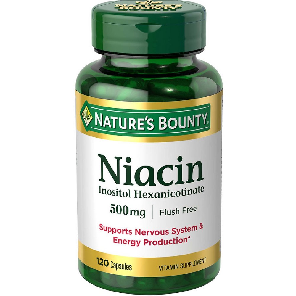 Nature's Bounty Niacin 500 mg kapsülleri 120 ea ( Pack of 2)