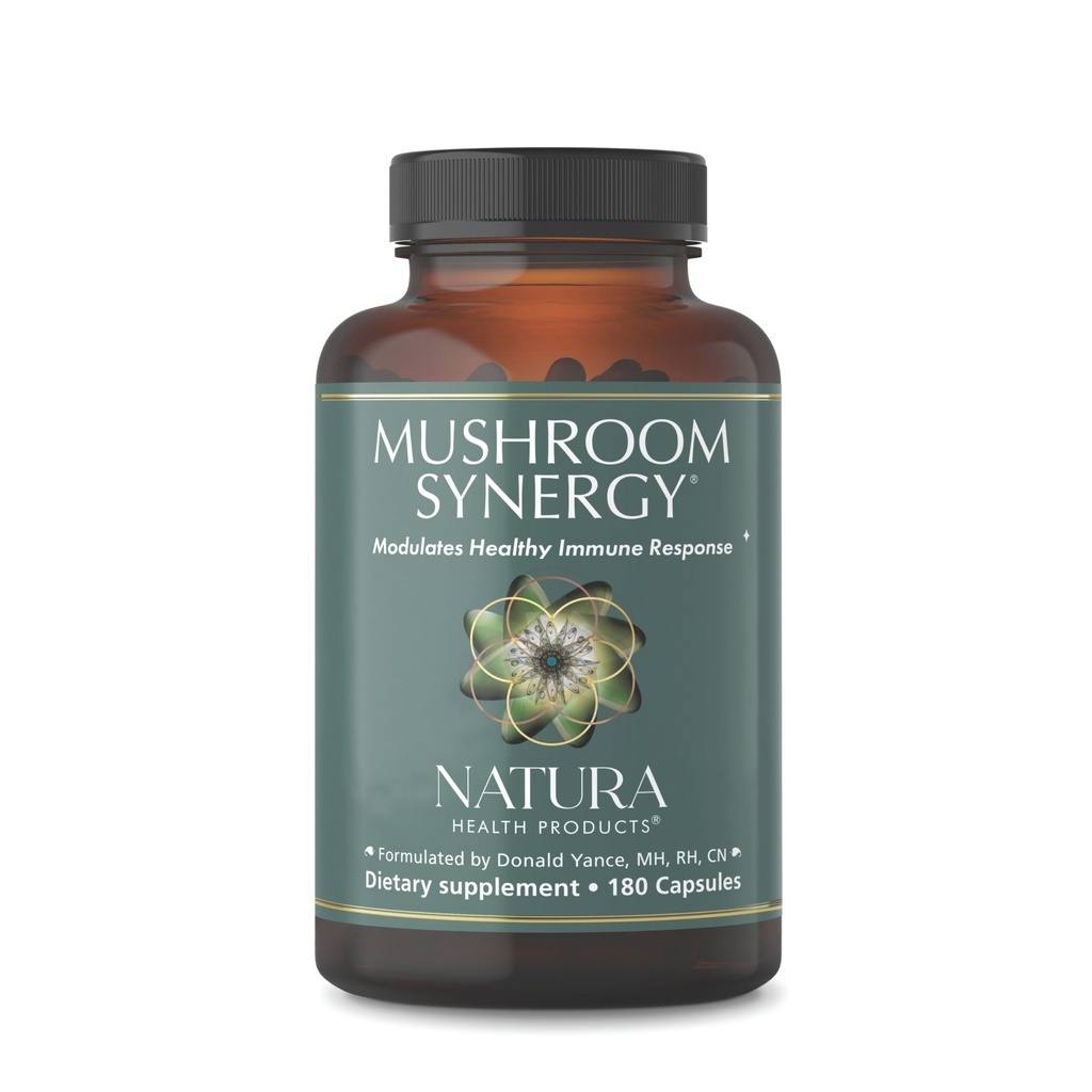 Natura Health Products Mushroom Synergy Supplement - Türkiye Tail, Red Reishi, Chaga, & Poria Mushrooms - Modelates Health Immune Response* (180 Capsules)