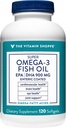 Shoppe Omega 3 Fish Oil 1290mg, EPA 735 mg & DHA 165 mg, 1080 Assured, Molecularly Distilled to Support Cardiovascular, Ortak ve Beyin Sağlığı (120 Softgels)