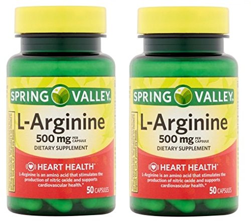 Ανοιξιάτικη Κοιλάδα: 100 Κάψουλες 500 Mg Ea. L-αργινίνη (Pack of 2)