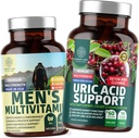Bir Beslenme N1N Premium Uric Acid Support ve Men's Multivitamins, All Natural Supplements to Support Energy Levels, Prostate Health and Urinary Tract Functions, 2 Pack Sche Sche Sche