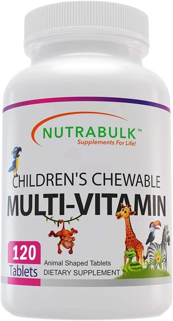 Çocuk Chewable Multi-Vitamins - Çocukları Desteklemek - ABD-Made, Immune, Bone, Brain & General Being- Vegan & Gluten Free - 120 Cherry Tabletler