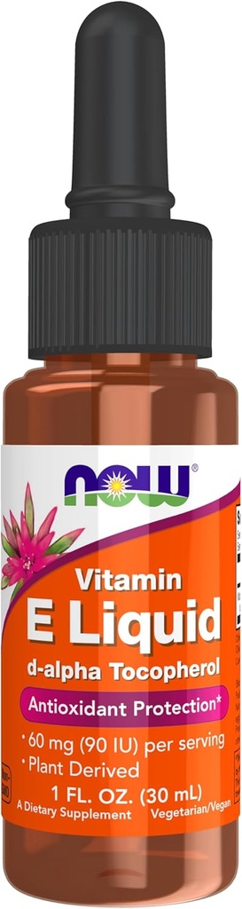Şimdi Gıdalar Tamamlar, Doğal Vitamin E Sıvı (D-Alpha Tocopherol), Antioksi Koruma*, 1-Ounce