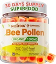 Arı Pollen Organik 1000 mg, w/Propolis, Royal Jelly, Sugar Free Bee Pollen Gummies Rich in B-Vitamin, Antioksis, Amino Asits, Bee Pollen Supplement for Energy, Skin & Immune (1 Pack)