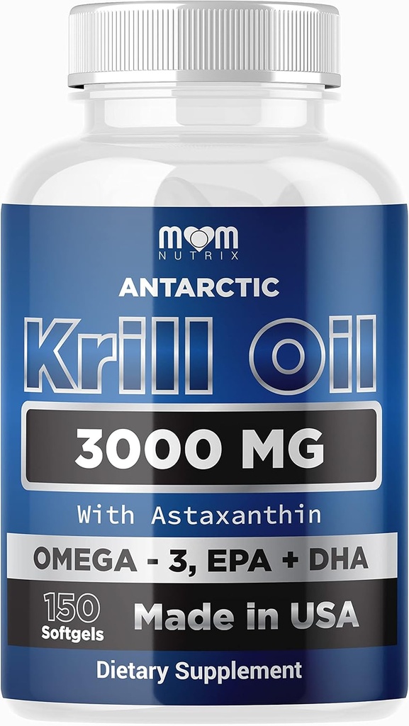 Dr. JOEL'S MOM NUTRIX Antarktika Krill Oil Supplement - 150 Softgels - Yüksek Abhidrorpsiyon EPA, DHA, Astaxanthin & Phospholipid - Balık gibi Balıksız Aftertaste - ABD'de Yapıldı