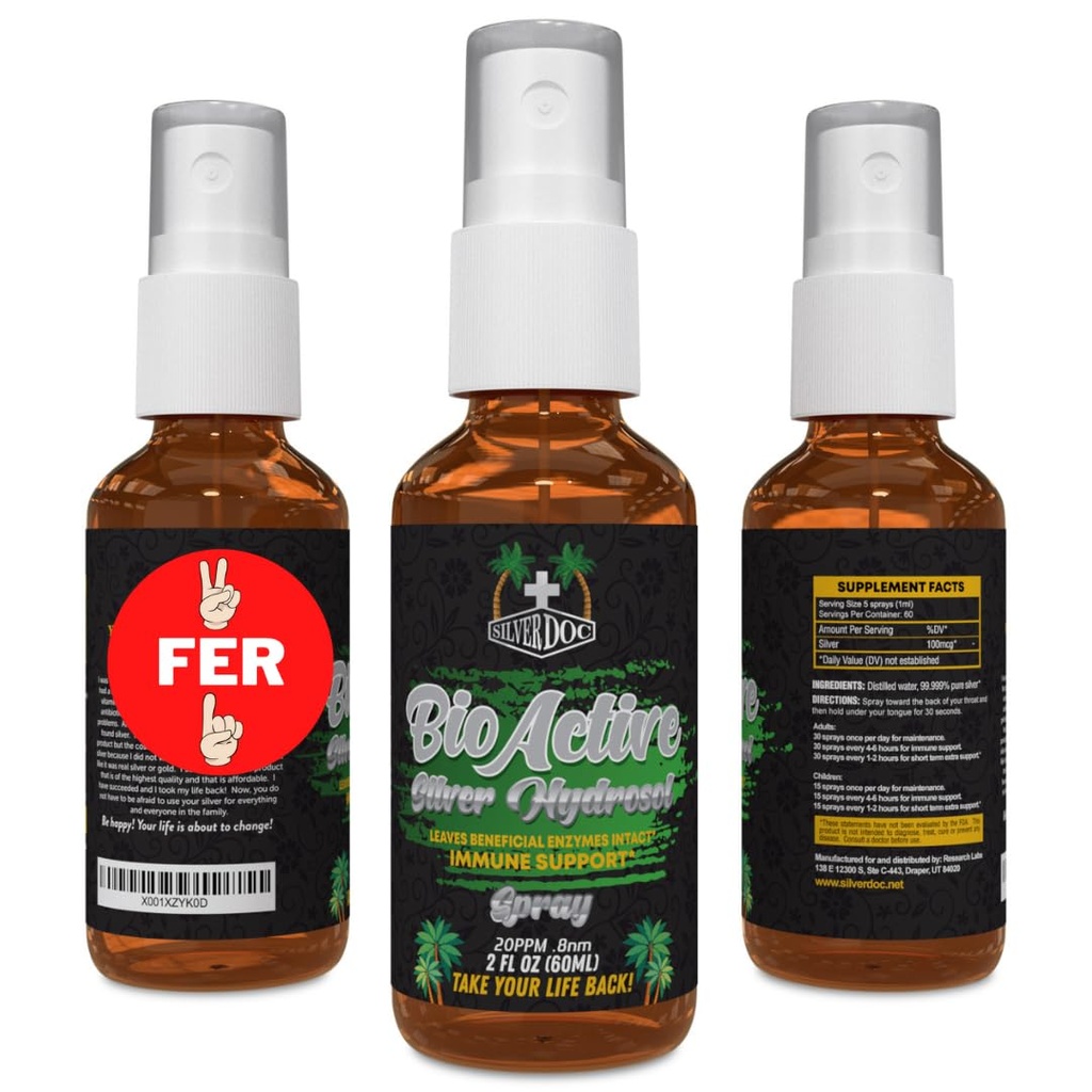 2 for 1 Sale Silver Doc Silver Hydrosol Spray (2-2oz Şişeler), Doğal Alternatif & Immune Desteği, Herhangi bir Colloidal'dan daha iyi, SilverDoc en etkili