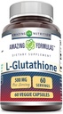 Amazing Formulas Reduced L-Glutathione Supplement | 500 Mg Per Serving | Veggie Capsules | Non-GMO | Gluten Free | Made in USA (1 Pack | 60 Count)