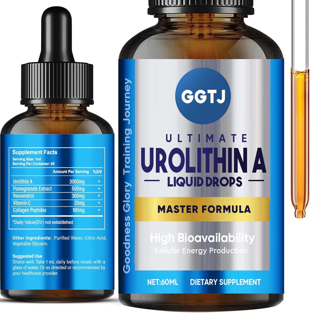 Urolithin A, Urolithin A συμπλήρωμα 3000mg με εκχύλισμα ρόμι, ισχυρό αντιοξειδωτικά, υγιή γήρανση και μιτοχονδριακή υποστήριξη