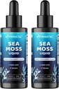 Vitamatic 2 Packs Liquid Organic Irish Sea Moss - Bladderwrack & Burdock Root - hizmet başına 2800 mg - 2 FL OZ - Seamoss Total 4 ozz