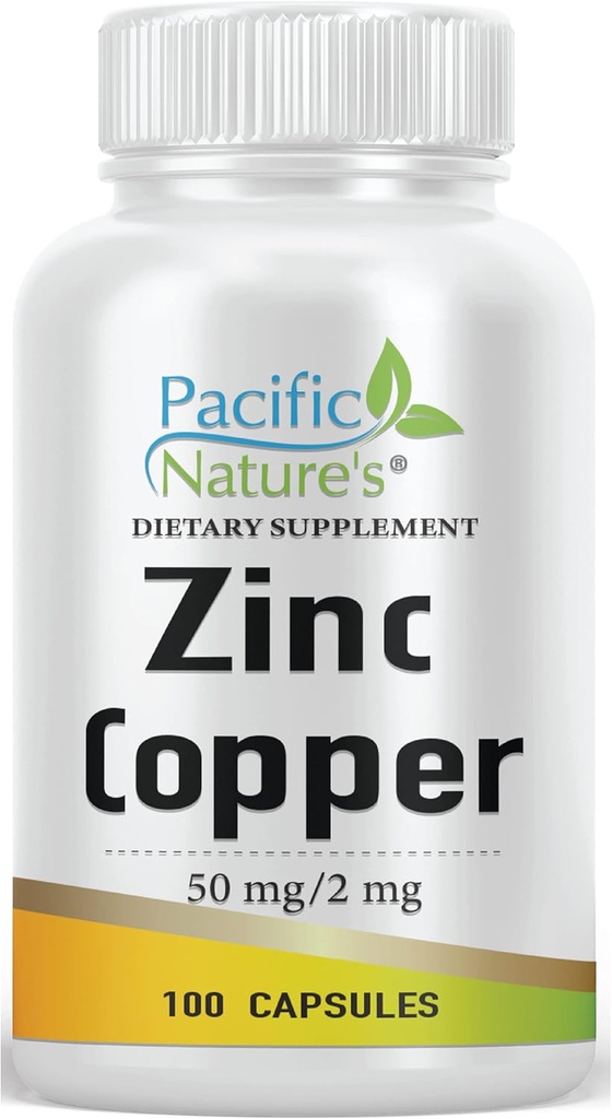 Çinko Copper Supplement (100 Capsules) 50 mg of çinko Gluconate, Immune Support için 2 mg of Copper Sulphate - Gluten Free, Non-GMOMO
