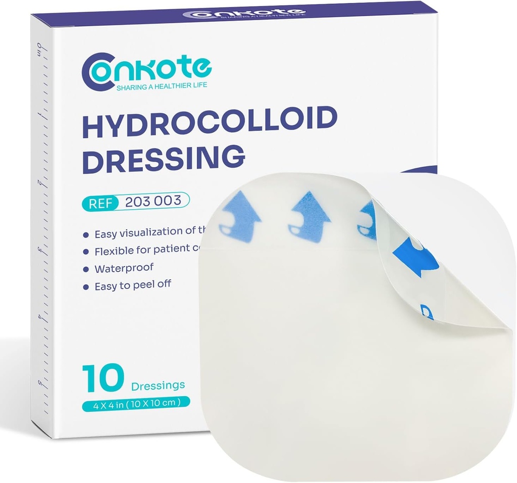 Conkote Hydrocolloid Yara 4'x 4'ü Giyiyor", Steril Patches, 10 Elbise Kutuları