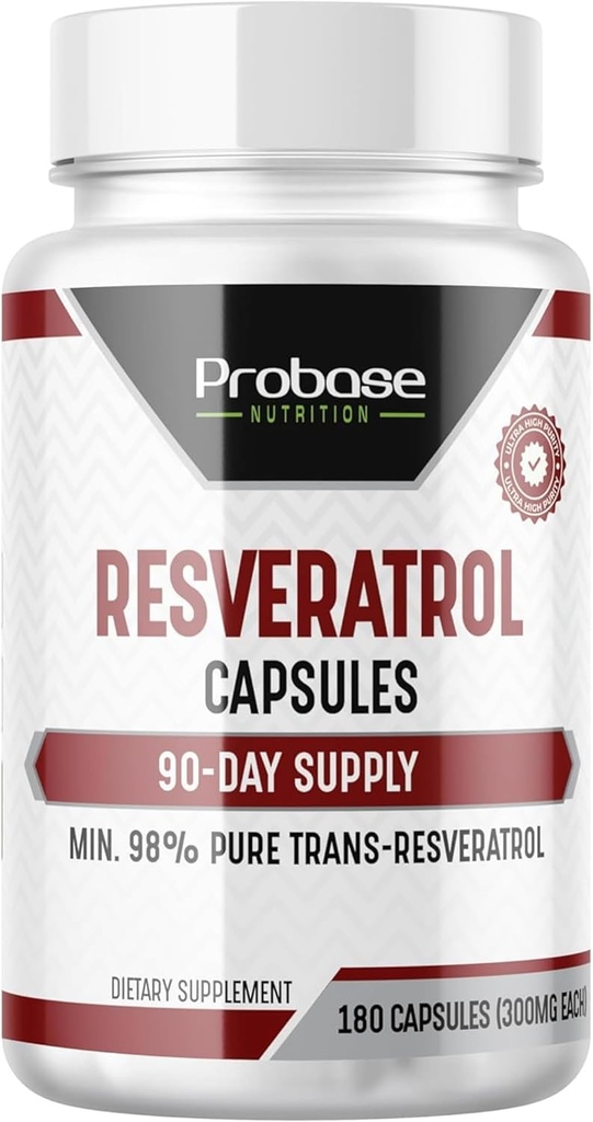Yüksek Potency Resveratrol Capsules 98 Percent Trans Resveratrol Antioksi ve Sağlıklı Ağlama 90 Günü Supply 180 Capsules