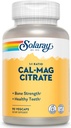 Solaray Μαγνήσιο Ασβέστιο Κιτρικό 1000mg 1:1 Λόγος, Συμπληρώματα Οστικής Δύναμης, Μυϊκό, Νευρικό Σύστημα και Υποστήριξη για την Υγεία των Οστών, Χηλική για Υψηλή Απορρόφηση, Απαλή Πέψη, 15 Υπηρεσίες, 90 VegCaps