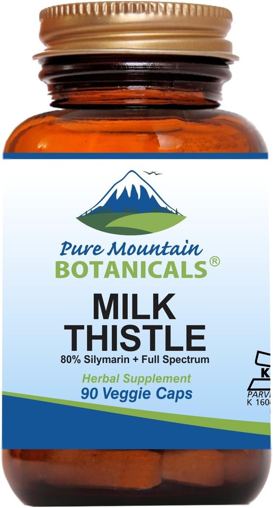 Saf Dağ Botanikleri Süt Butle Capsules - 90 Kosher Vegan Organik Süt Butles ve Potent Silymarin Türlü