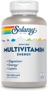 SOLARAY Spectro Energy Multivitamin for Women and Men - Cellular Energy, Digestion, Eye Health and Immune Support - w/Vitamin A, B Complex, CoQ10, Iron, Enzymes, Lutein - 30 Serv, 120 VegCaps