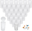 100Pcs Plastik Unscription Vial, 13 Dram Pill Şişes, Su geçirmez Ortak Pill Şişeler Pop Top Caps Medicine Konteyner for Pills, Crafts, Candy, Supplements and More More