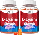 L-Lysine 1000 mg Gummies - Supports Skin, Lip, Vegan, Gluten Free, 60 Chewable Lysine for Yetişkinler, Vitamins Tound Health & Immune System, Amino Acid Vitamin Supplement & Kompleksi (2 Paket)