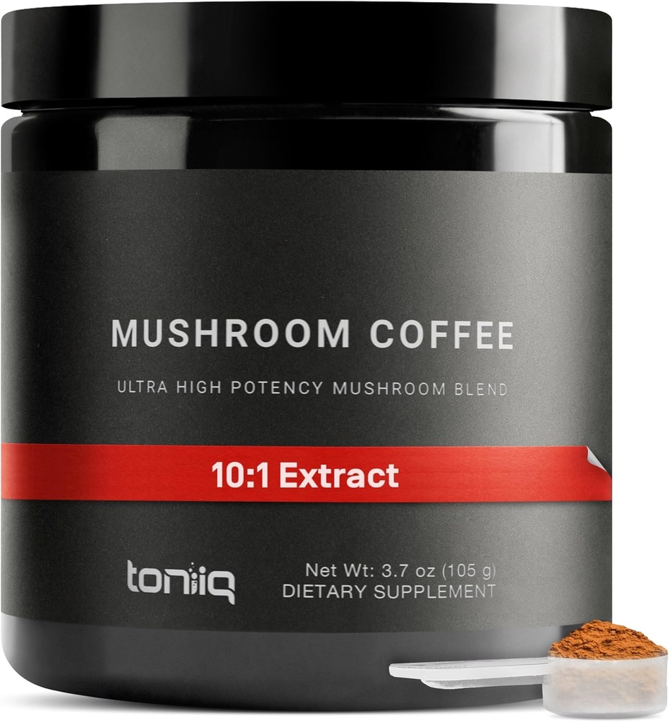 Mushroom Coffee - Ultra High Potency 10:1 Mekanik - Kolombiyalı Sourced Beans 10 Mushroom Mix, Lion's Mane & Cordyceps - Rich & Fonksiyonel Kahve Alternatif - Üçüncü bölüm Lab Test Edildi