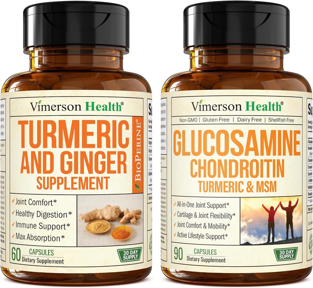 Turmeric Supplement ve Ginger Root Joint Support Supplement & Glucosamine Chondroitin MSM ve Turmeric Supplement