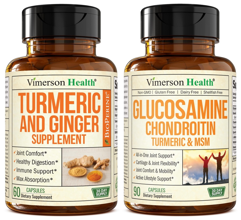 Turmeric Supplement ve Ginger Root Joint Support Supplement & Glucosamine Chondroitin MSM ve Turmeric Supplement