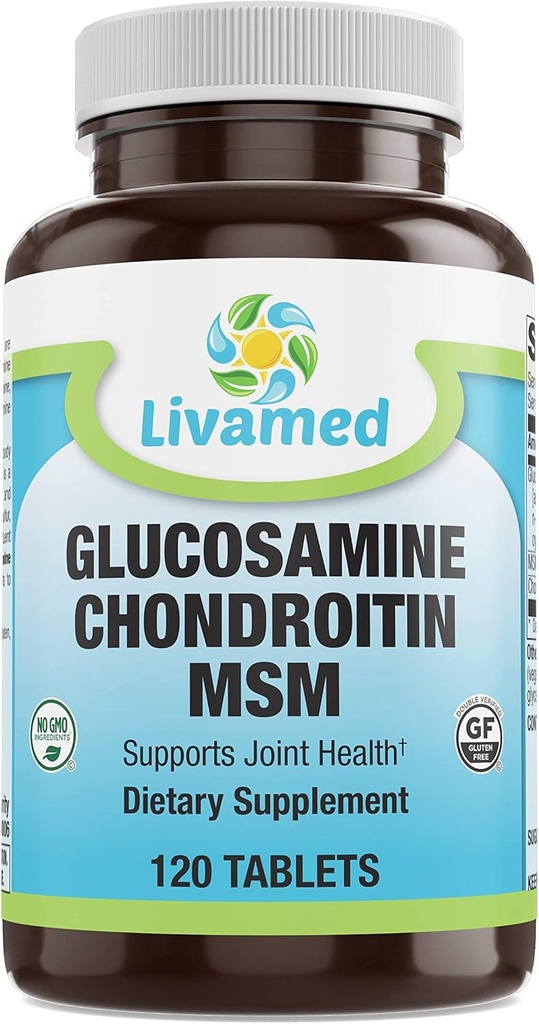 Γλυκοζαμίνη Chondroitin MSM Complete Complex – Συμπληρώματα Κοινής Υποστήριξης για Γονάτια, Πίσω, HIPS & Φλεγμονή - Συμπλήρωμα Υγείας Κινητικότητας για Πόνο, Πόνους, Πονηρό & Φλεγμονή - 120 Δισκία