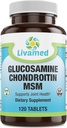 Glucosamin Chondroitin MSM Complete Kompleksi - Dizler için Ortak Destek Supplementleri, Geri, HIPS & Inflammation - Ağrı için Hareketli Sağlık Supplement, Aches, Soreness & Inflammation - 120 Tabletler